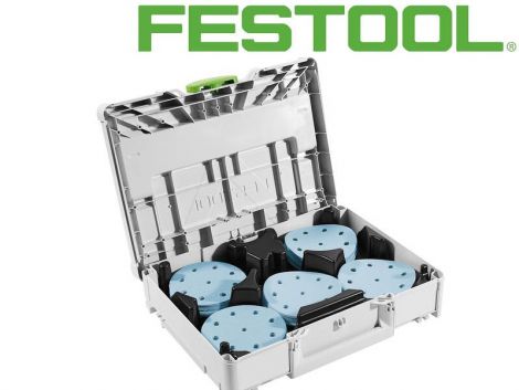 Festool 125mm hiomapaperivalikoima systainerissa